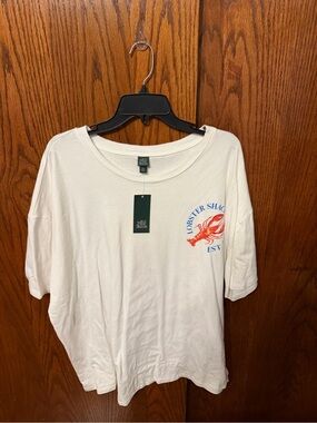 wild fable White Short-Sleeve Tee with Red Lobster Graphic
